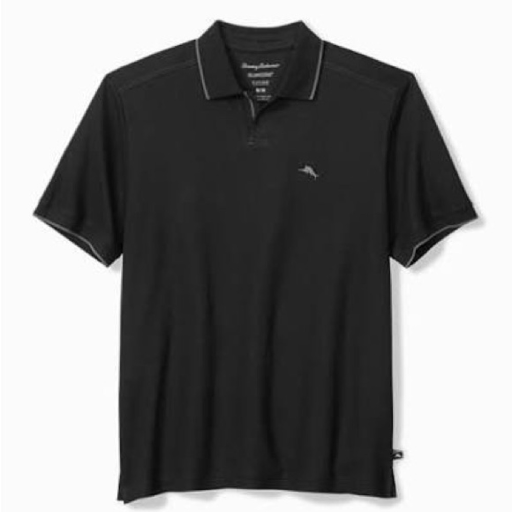 Tommy Bahama Black Polo with Contrast Stitching